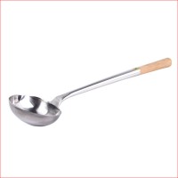 High Quality Stainless Steel Soup Ladle With Wooden Handle