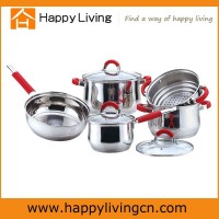 Best quality 8pcs stainless steel cookware with lid