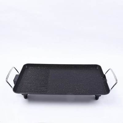 Electric flat plate bbq grill pan griddle non stick frying pan